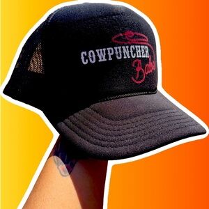 ⚡️ western ⚡️🐮Cowpuncher Babe Snapback Trucker Hat Black Mesh Adjustable Cap